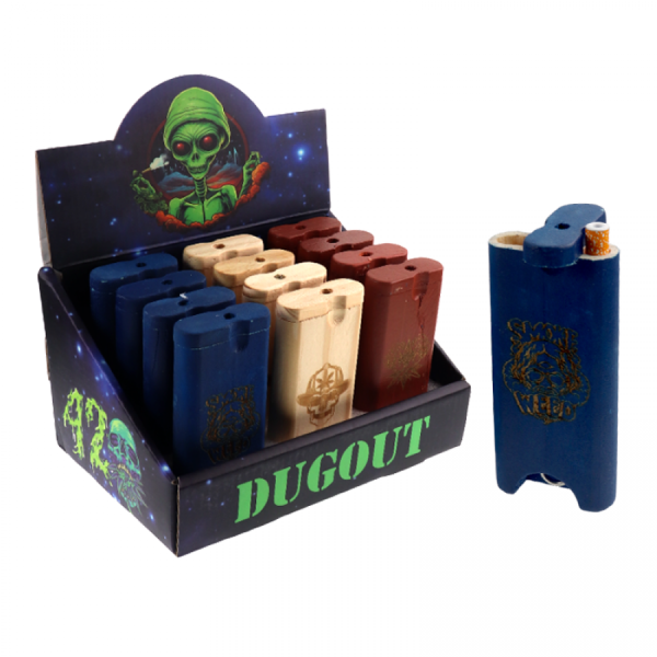 WOODEN DUGOUT W/ONE HITTER 12CT/ASSORTED COLOR DISPLAY